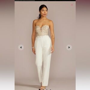 David’s bridal beaded jumpsuit bridal